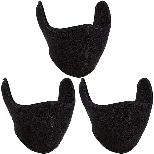 Zhehao 3 Piece Half Face Mask for Cold Weather, Black