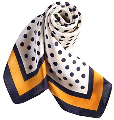 ANDANTINO Sciarpa quadrata in 100% seta di gelso per capelli, 65 x 65 cm, unisex, in seta naturale, foulard con stampa digitale, Medium