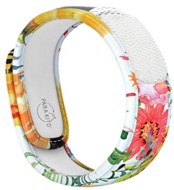 PARA'KITO Mosquito Insect & Bug Protection Wristband - Mosquito Stickers & Bug Spray Alternative - Summer Essentials, Beach Accessories, Hiking & Camping Essentials - Natural Essential Oils (Flowery)