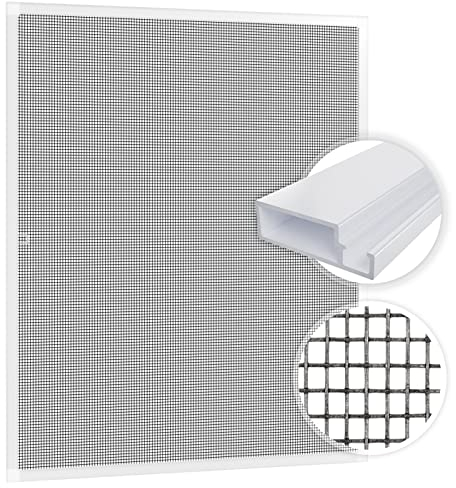 SAMUFLY Moustiquaire 120x140cm Cadre Aluminium Blanc pour fenêtres moustiquaire moustiquaire moustiquaire Cadre moustiquaire