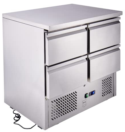 METRO Professional Kühltisch GDS3600, 90 x 70 x 88 cm, 97 L, 4 Schubladen, Silber
