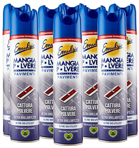 8x Emulsium Ät pulver Antistatisk Golv Fånga Pulver och Ultra Lavendelglans - 8 300ml sprayflaskor vardera