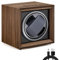 Automatic Watch Winder Box Single: Self Winding Watches Shaker Spinner Wooden Watch Turner Rotator Display Case with Quiet Motor - Men Mechanical Wrist Watches Rotating Holder Stand USB Powered, Black