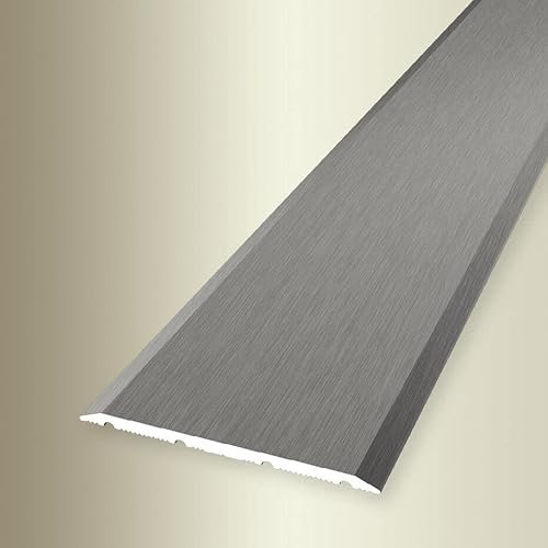 PROVISTON | Profil de transition | Largeur : 40 mm | Hauteur : 0-99 mm | Longueur : 1000 mm | Aluminium anodisé | Lisse | Acier inoxydable | Autocollant