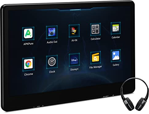 XTRONS Android 11 Car TV Tablet for Back Seat, 14-inch IPS Touched Car Screen Car Headrest Monitor 32GB Portable Video Player Support Netflix/YouTube, 4K Video, WiFi, HDMI with 1 Bluetooth Headphone