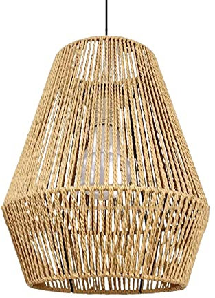 kowaku Lámpara Colgante Boho Pantalla de luz de Techo Pantalla Tejida Hecha a Mano de Mimbre de Mimbre Pantalla para Dormitorio Casa de té