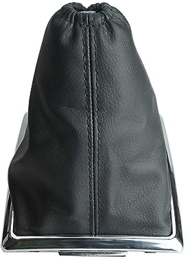 Schaltsack in Schwarz + Rahmen im Chrome Look kompatibel für FORD Focus II 2 MK2 2004-2007, Fiesta II 2 MK2 2008-13