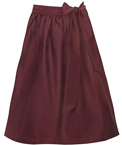 MarJo Dirndlschürze Davina aus Jacquard | Schlichte Schürze für Dirndl | 65cm Länge weinrot XL