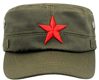 KYEQATY Gorra Militar Gorra de Béisbol Gorra del Ejército Estrella Roja Vintage Hombre Parte Superior Plana Sombrero Genial