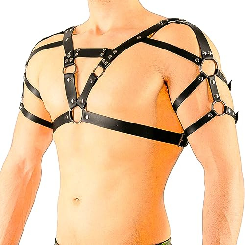 YIOTMOP Men Chest Harness Leather Sexy Restraint Straps Erotic Clothing Sex Body Harness Men's Erotic Costumes BDSM Bondage Lingerie Kit Sex Games Toys for Couples Beginners