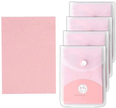 320 Counts Oil Blotting Paper for Face – Oil Blotting Sheets for Oily Skin Care – Makeup Blotting Paper Facial Tissue – Large 10cm x 7cm Portable Oil Control Sheets (4 Packs)