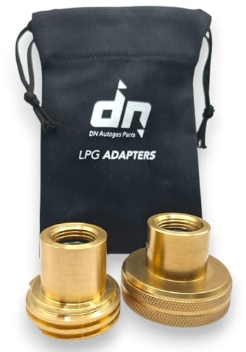 DN Autogas Parts Juego de adaptadores de recambio para botellas de gas LPG - Conectores europeos GPL ACME y DISH de 21,8 mm para recarga de cilindros, con bolsa
