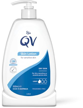 QV Skin Lotion 500ml, 24 Hour Moisturisation Light Body Lotion, PH Balanced, Suitable for Eczema and Dry Skin Conditions