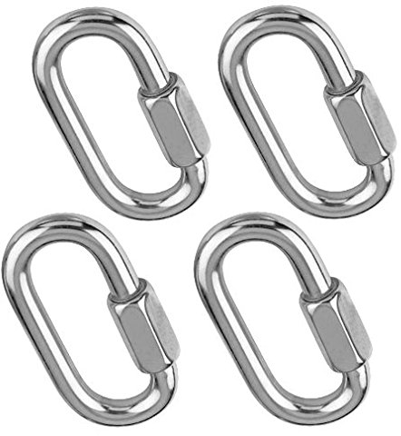 Versandbox24 4 Stück 6 mm Schraubverbinder A4 Edelstahl Kettenverbinder Schraubkarabiner