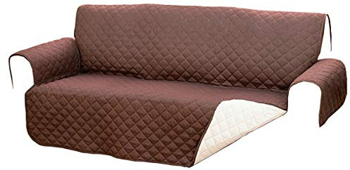 Funda de sofá reversible de doble color, tela acolchada para sofás hasta 140 cm, protege de mascotas, polvo y manchas