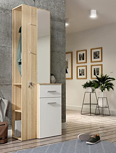 möbelando Kompaktgarderobe Standgarderobe Garderobenset Minigarderobe Garderobe Lokri I