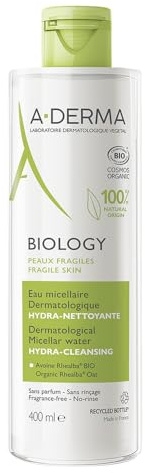 A-DERMA BIOLOGY Feuchtigkeitsspendendes Dermatologisches Mizellenwasser, 400 ml Lotion