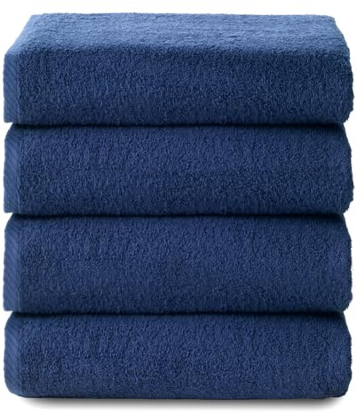 Top Towel - Plus - Badhanddukar - 4 ansiktshanddukar eller bidé - 30 x 50 cm - 100% bomull - marinblå