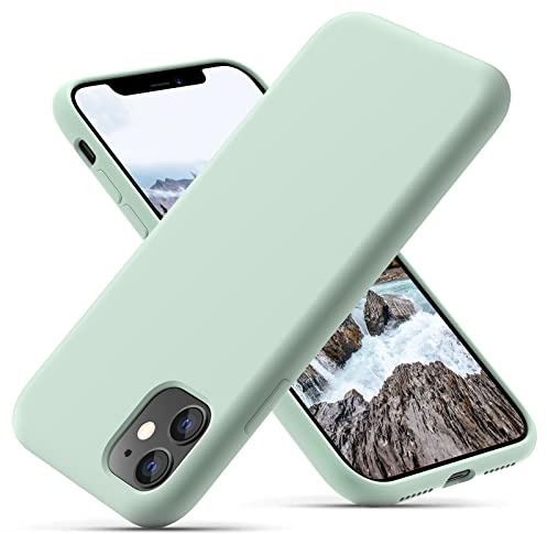 OitiYaa Silicone Case Compatible with iPhone 11 Case 6.1 Inch, Soft Ultra Slim Protective Shockproof Liquid Silicone Phone Case with Anti-Scratch Microfiber Lining,Mint Green