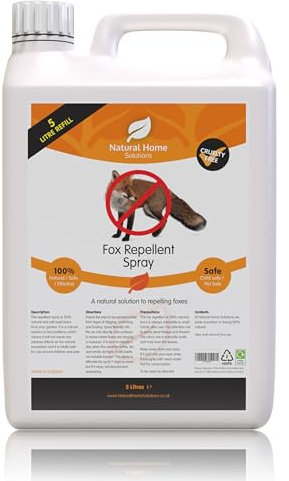 Stop Foxes Repellent Anti Fox Fouling 5L Refill Natural Humane Citrus Spray Fox Deterren Garden Fouling Digging Scratching