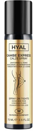 GAMBE EXPRESS CALZE SPRAY, auto-abbronzante fondotinta per gambe, uniforma e elimina le imperfezioni, 75 ml - Wonder Company