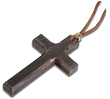 COLORFUL BLING Collier avec pendentif en forme de croix en bois naturel - Bijou religieux fait à la main - Accessoires de prière - Cadeau de protection pour homme et femme, 35.433 inches, Bois, bois
