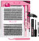 PRO Kit pestañas pelo a pelo Kit de extensión de pestañas DIY com 280 peças de pegamento y sellado de pestañas, removedor de pegamento de pestañas, aplicador (30D+40D-9-16mix kit)