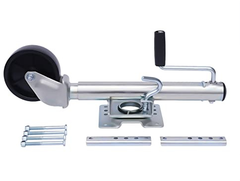 EurHomePlus Ruota di supporto automatica per rimorchio, 1200 LB, carico pesante, supporto automatico, 200 mm, ruota in gomma antiscivolo, per rimorchi, roulotte, camper