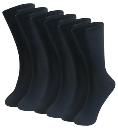JYC CREATIVE Calcetines Largos, Calcetines Diabéticos, Calcetines Sin costuras, 100% Algodón, Calcetines Elásticos,