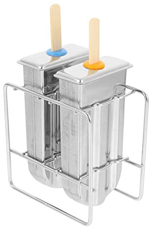 Cabilock Herramienta Para Hacer Moldes De Helado De Acero Inoxidable Reutilizables Fáciles De Desmoldar Incluye 50 Palitos De Madera