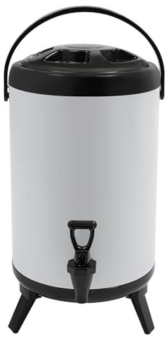 KEESUNG Isolerad dryckesdispenser, isolerad hink, isoleringsbehållare för varm och kall dryckesdispenser, dryckesdispenser, kapacitet, varm mjölk, termisk atmosfär för hushållsevenemang (10 l, vit)
