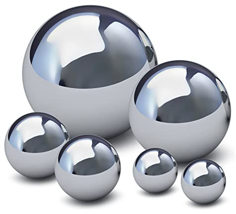 HEMOTON 6Pcs Stainless Steel Garden Spheres Mirror Polished Balls Reflective Outdoor Gazing Orbs for Lawn and Home Decoration