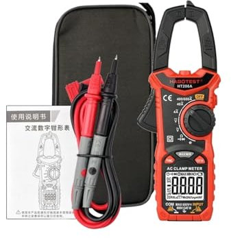 Pinza amperimétrica digital HT208 206 Pro, 1000 A, 1000 V CA/CC, pinza amperimétrica de verdadero valor eficaz, amperímetro, voltímetro, VFD, REL, comprobador de condensadores y ohmios.(HT206B 600A Au