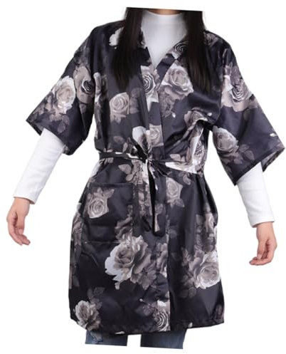 DEARMAMY Da Parrucchiere Camice Protettiva Per Salone Grembiule Antiaderente Per Tintura Capelli Vestaglia Comoda Cintura Regolabile Adatta Per Spa e Trattamenti Di Bellezza