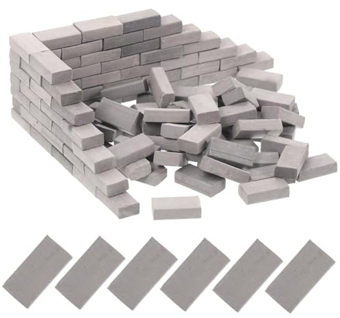 LRXIYODE 100Pcs Miniature Garden Bricks DIY Model Building Blocks for Micro Landscape Sand Table Architecture Display Simulation Bricks for Train Layout and Theme Decor
