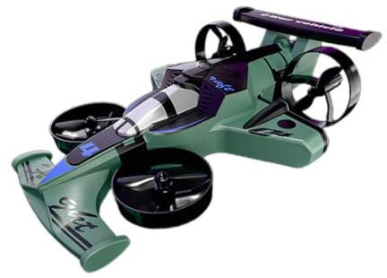 Colcolo Aereo Elettrico, quadricottero radiocomandato, Aeroplano telecomandato con Rotazione a 360°, Mini Drone 2 in 1 per Regali di Compleanno, Verde
