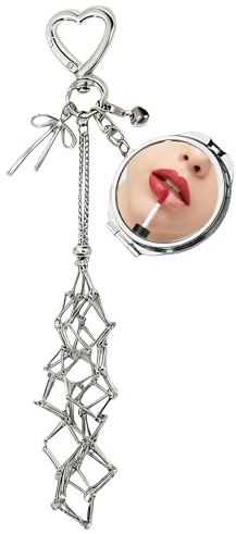 Porte-clés Miroir Pour Rouge À Lèvres, Étui À Cosmétiques Compact En Acier Et Résine ABS, Organisateur De Maquillage Portable Pour Rouge À Lèvres | Solution Toujours Avec Vous Pour Femmes Filles Sacs