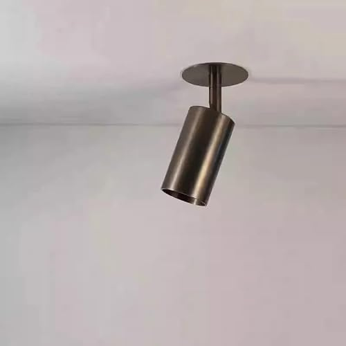Generico Luce pendente, Lampada da soffitto in rame Camera letto Comodino Faretto superficie rotante in ottone Retro Ottone antico(Noir)