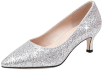 Genérico Zapatos Novia Lentejuelas Punta Fina Tacón Medio Elegantes Fiesta