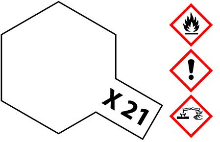 TAMIYA 81021 X-21 Mattier-Medium 23ml Lackierfarbe für Plastikmodellbau, Bastelzubehör, Farbe für den Modellbau, Weiß