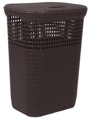 Dea Home Z439M035 Cesta Portabiancheria Rattan, 60 L, 42x33x58, Marrone