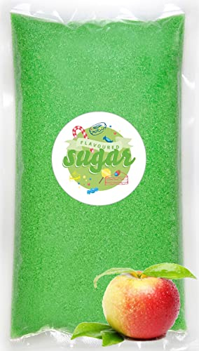 Zuckerwatte Zucker mit Geschmack Apfel Grün farbiger Aromazucker 1kg für die Zuckerwattemaschine