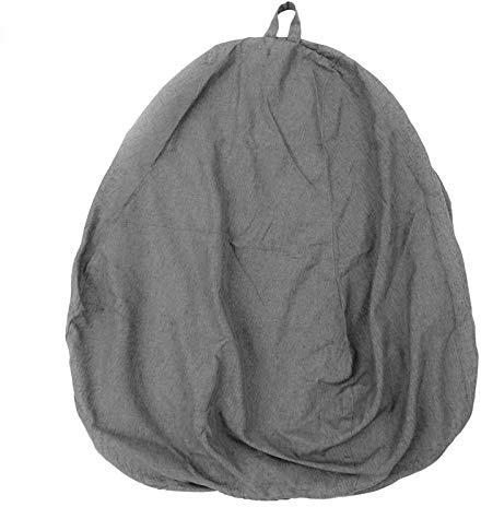 Geagodelia Copertura per Poltrona a Sacco Multicolori Grande Bean Bag Fodera per Sedia a Sacco in Tinta Unita Morbida e Comoda (Grigio scuro, 100 * 120cm)