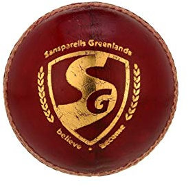 2 SG Bouncer Cricketball, Leder, 4 Stück, Rot