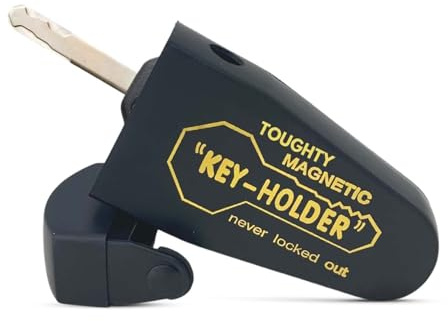 Toughty Magnetic Hide a Key Box – Strong Magnet Holder for Hiding Spare Key Car, House, RV, Boat Access – Waterproof Hidden Storage for Outside, Under Vehicle, Office, Shed – Lock Box, Black