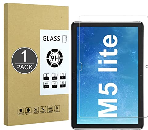 E-Hamii [1 Pezzi Vetro Temperato Infrangibile 9H Compatibile con Huawei Mediapad M5 Lite 10,[Cristallo HD Chiaro] Pellicola Salvaschermo da 0,33 mm per Huawei Mediapad M5 Lite 10