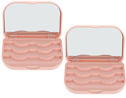 Beavorty 2pezzi Scatola Porta Ciglia Custodia Per Specchio Da Trucco Organizer Per Cosmetici Organizer Per Ciglia Custodia Per Scatole Finte Artificiali Scatola Per Imballaggio