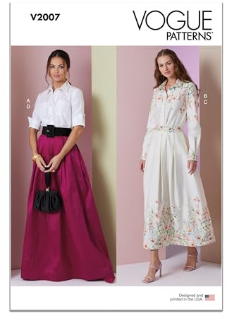 Vogue V2007B5 Zweiteiliges Kleid für Damen Schnittmuster-Paket, Design-Code V2007, Papier, mehrfarbig, Sizes 8-10-12-14-16