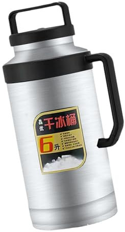 Folpus Contenitore per Ghiaccio Fresco con Manico Comodo, Argento 6L