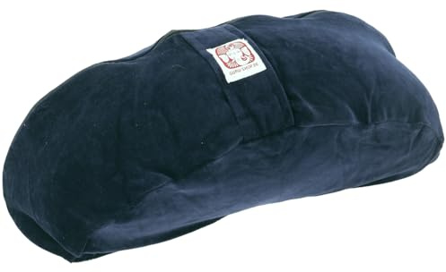 GURU SHOP Yoga kudde måne, sammet yogakit, nackkudde, läskudde – nattblå, bomull, 18 x 45 x 20 cm